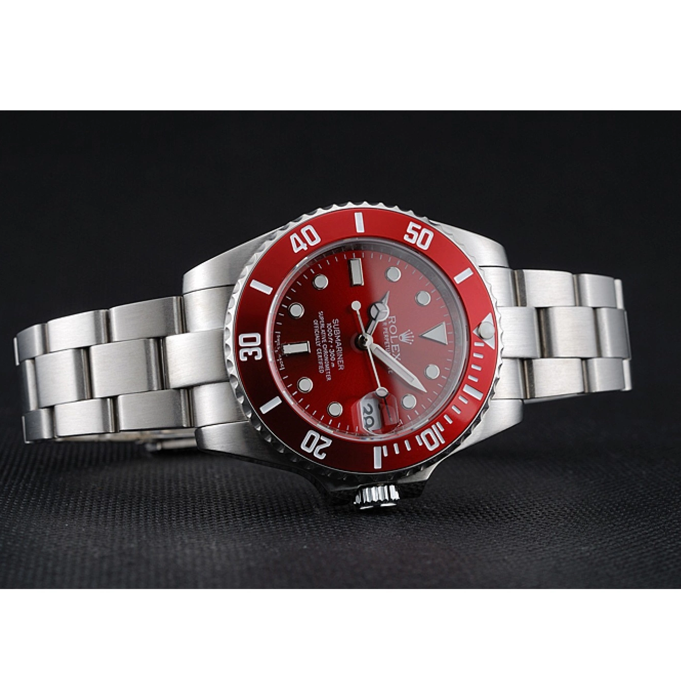 Good copy rolex watches Stainless Dial Bracelet Rolex Steel Submariner Red 1454154 0825
